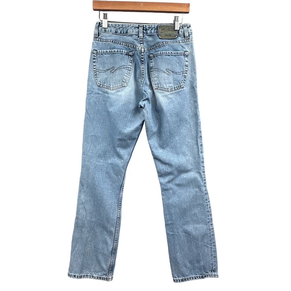 VTG Silver Jean 28x31 Straight Med Wash Y2K Street Western Casual Basic Grunge